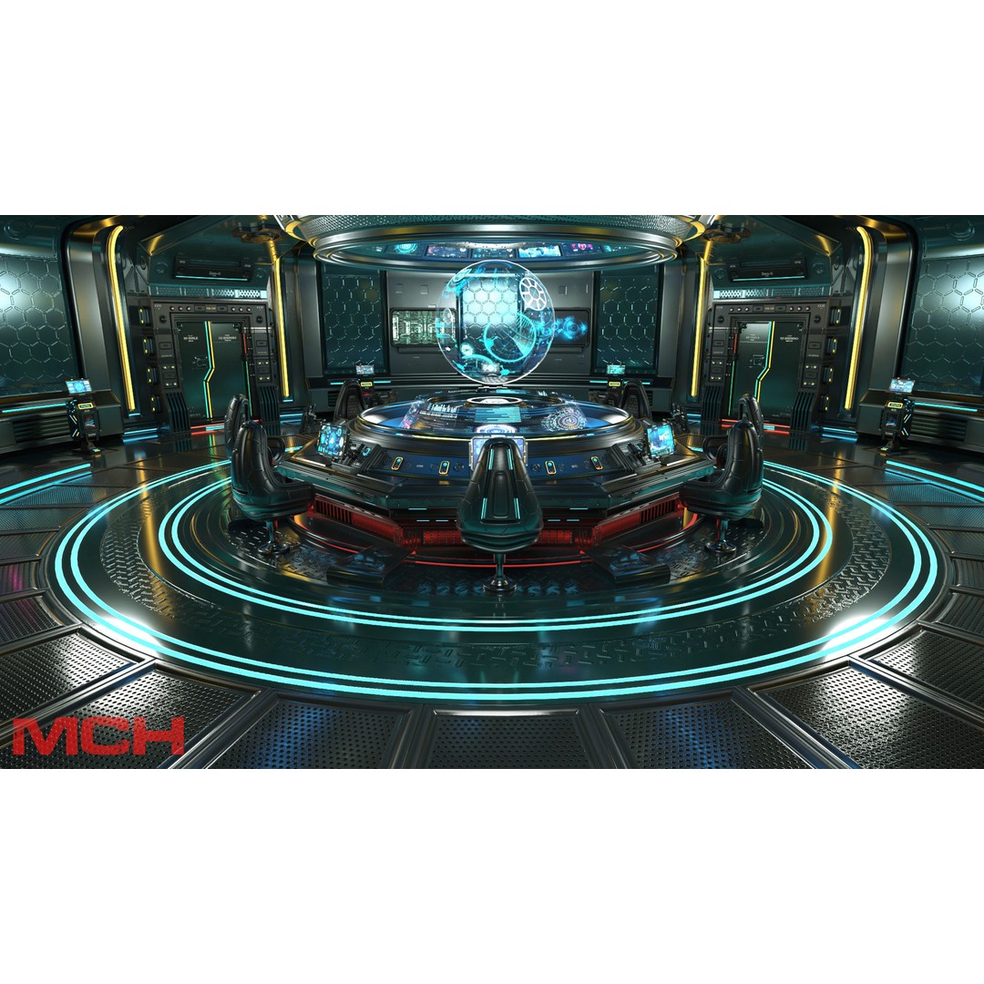 Sci-Fi Interior Station 3D Model – High Poly PBR Asset, FBX, Blender - View 7