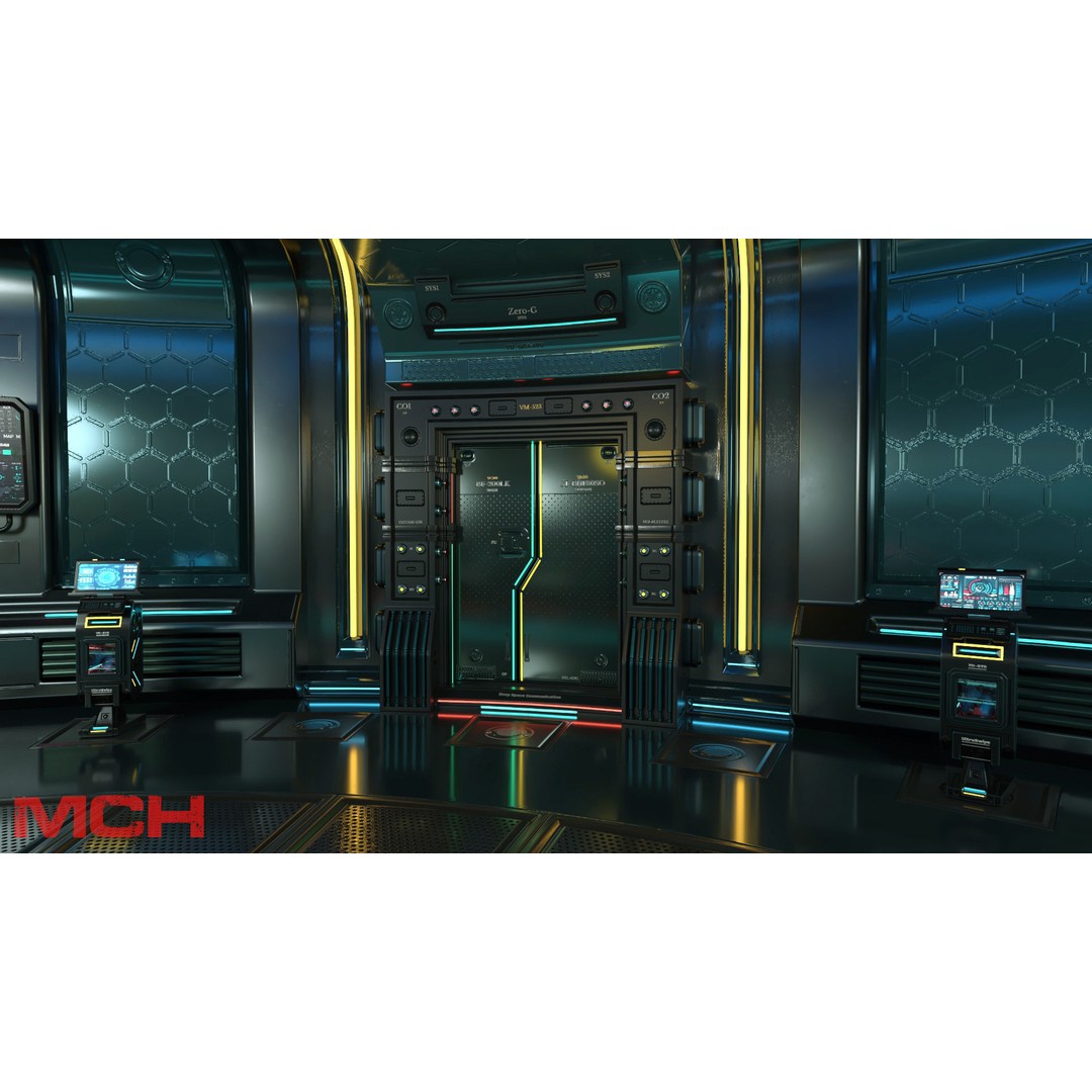 Sci-Fi Interior Station 3D Model – High Poly PBR Asset, FBX, Blender - View 8