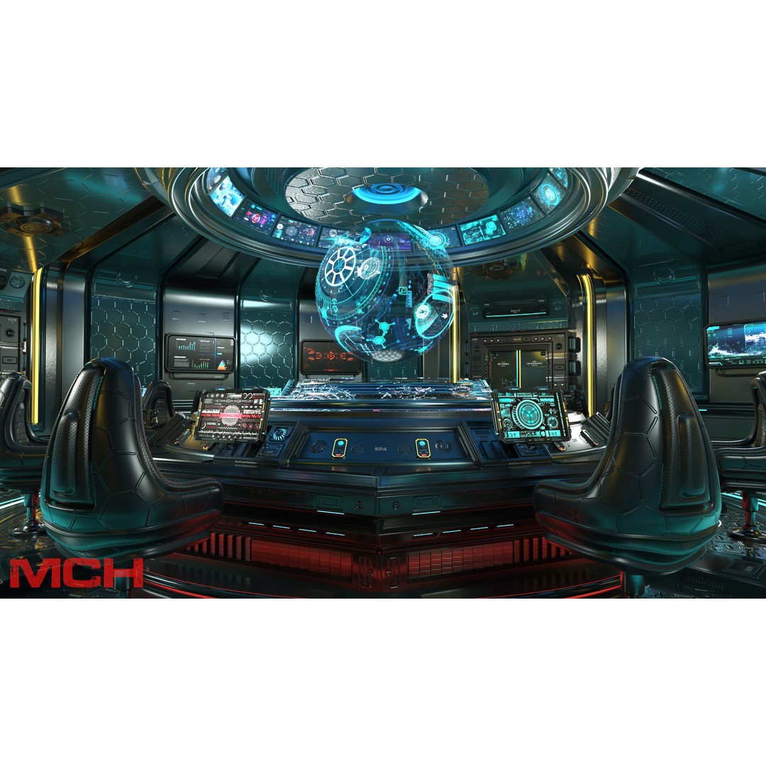 Sci-Fi Interior Station 3D Model – High Poly PBR Asset, FBX, Blender - View 9