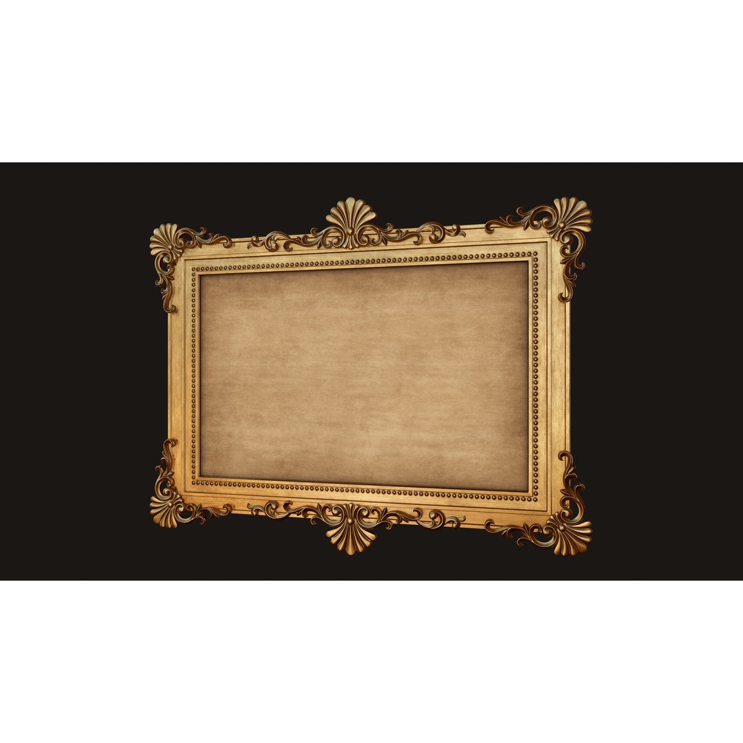 Antique Picture Frames 3D Model – Low Poly Game Ready, FBX, OBJ - View 8