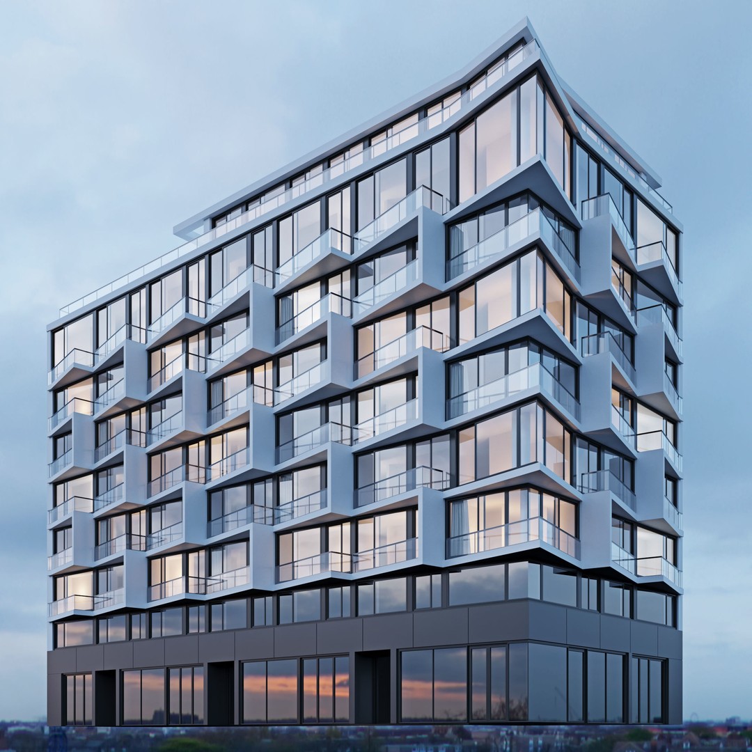 Modern Residential Building 3D Model – Apartment Skyscraper, FBX & OBJ - View 3