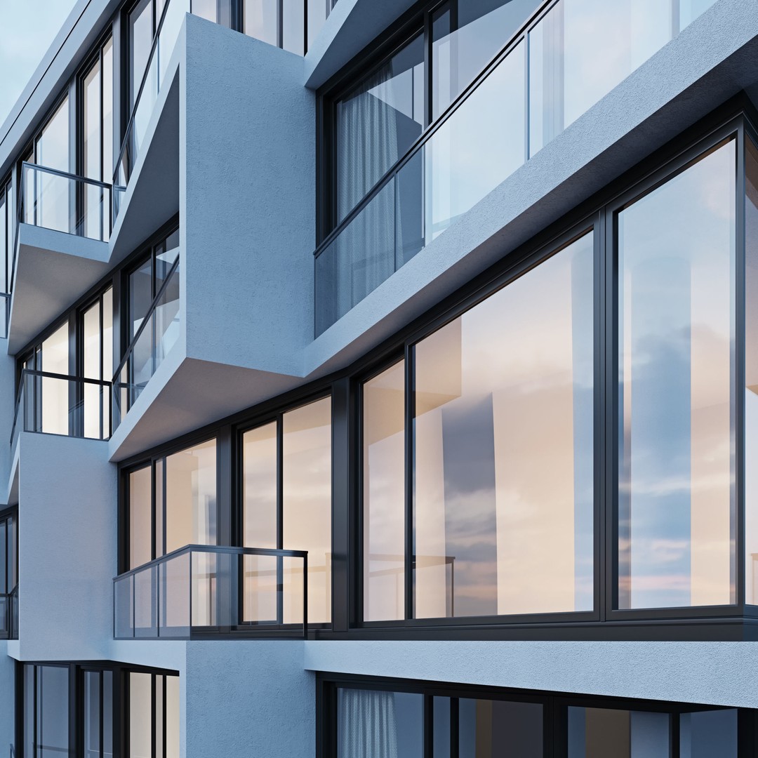 Modern Residential Building 3D Model – Apartment Skyscraper, FBX & OBJ - View 7