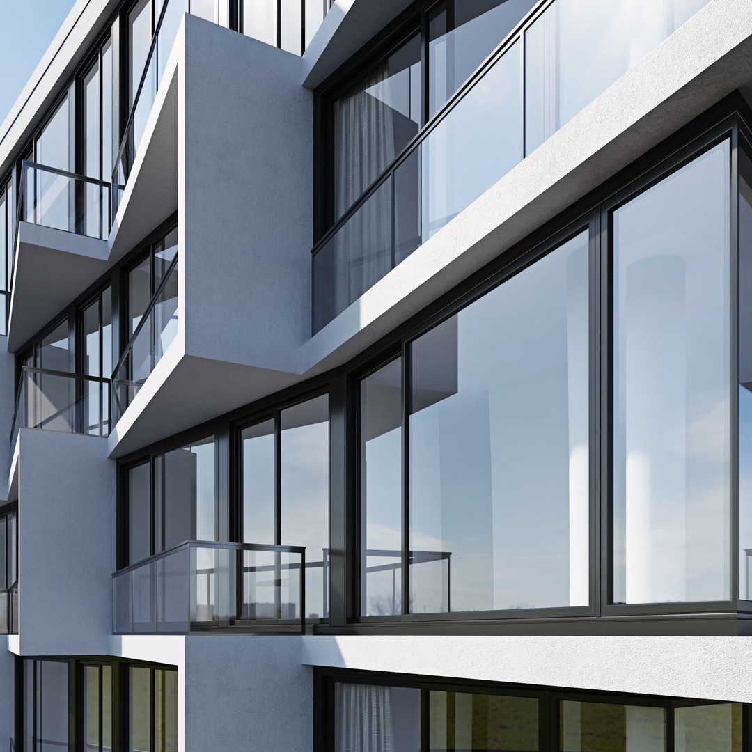 Modern Residential Building 3D Model – Apartment Skyscraper, FBX & OBJ - View 8