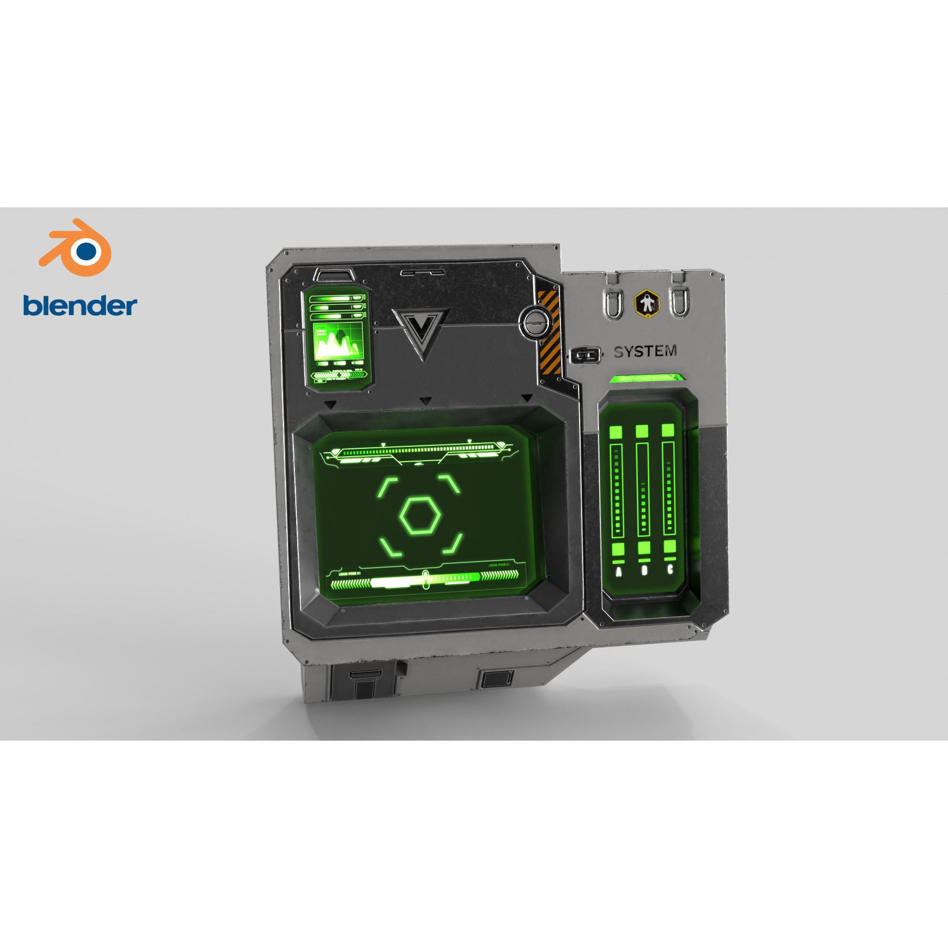 Sci Fi Scanner Display - Low-Poly Game-Ready 3D Model - View 17