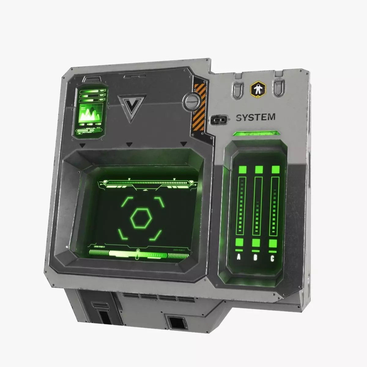 Sci Fi Scanner Display - Low-Poly Game-Ready 3D Model - View 2