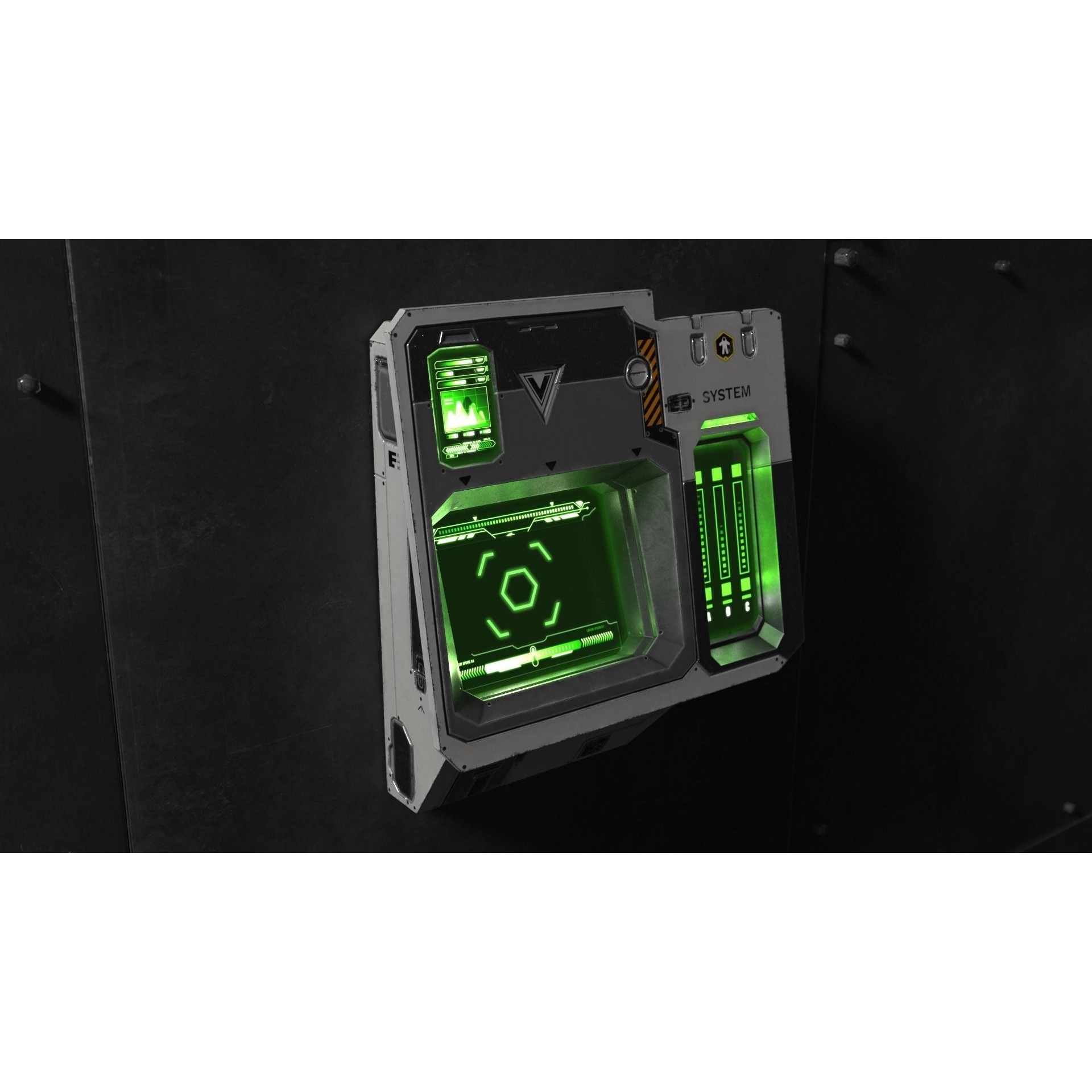 Sci Fi Scanner Display - Low-Poly Game-Ready 3D Model - View 3