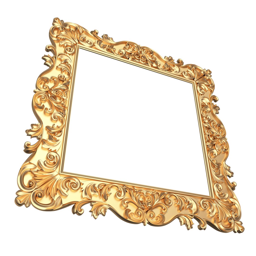 Classic Frame 3D Model – Low Poly Architectural Decoration, FBX, OBJ - View 10