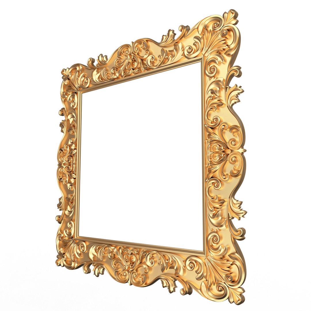 Classic Frame 3D Model – Low Poly Architectural Decoration, FBX, OBJ - View 11