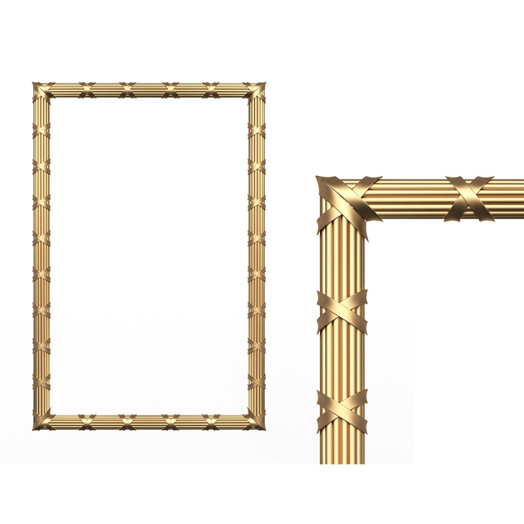 Classic Frame 3D Model – Low Poly Architectural Decoration, FBX, OBJ - View 14