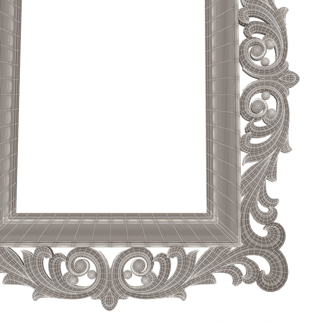 Classic Frame 3D Model – Low Poly Architectural Decoration, FBX, OBJ - View 18