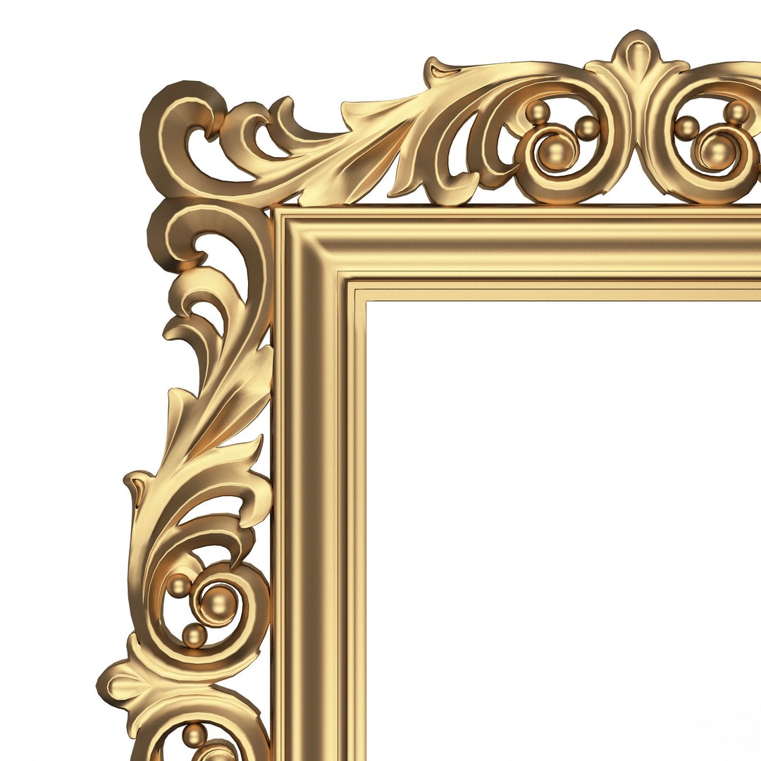 Classic Frame 3D Model – Low Poly Architectural Decoration, FBX, OBJ - View 22