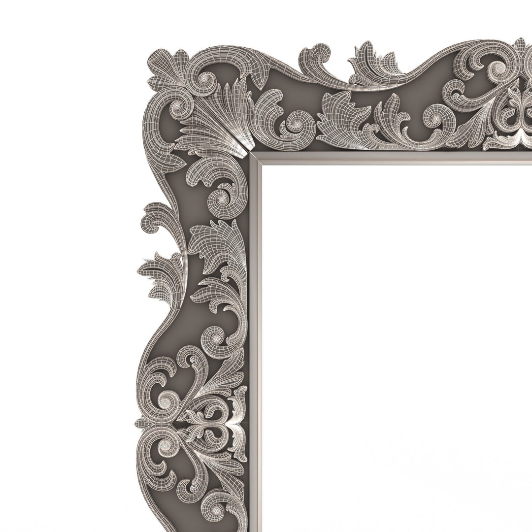 Classic Frame 3D Model – Low Poly Architectural Decoration, FBX, OBJ - View 26