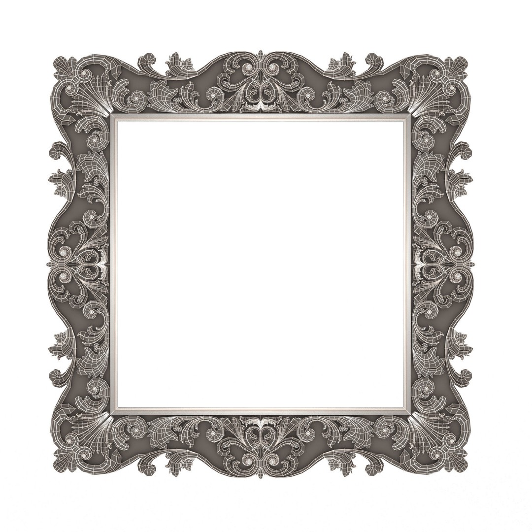 Classic Frame 3D Model – Low Poly Architectural Decoration, FBX, OBJ - View 27