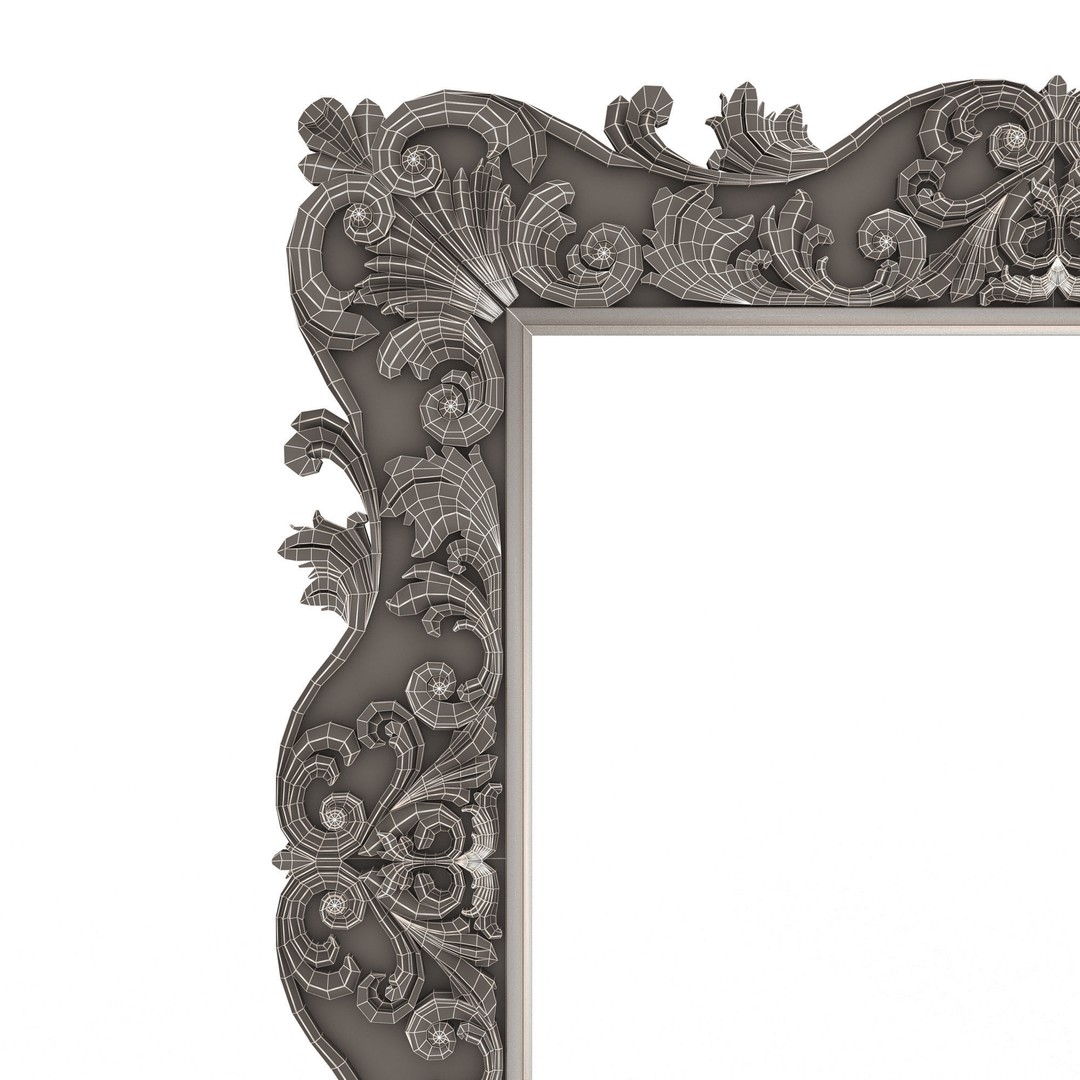 Classic Frame 3D Model – Low Poly Architectural Decoration, FBX, OBJ - View 32