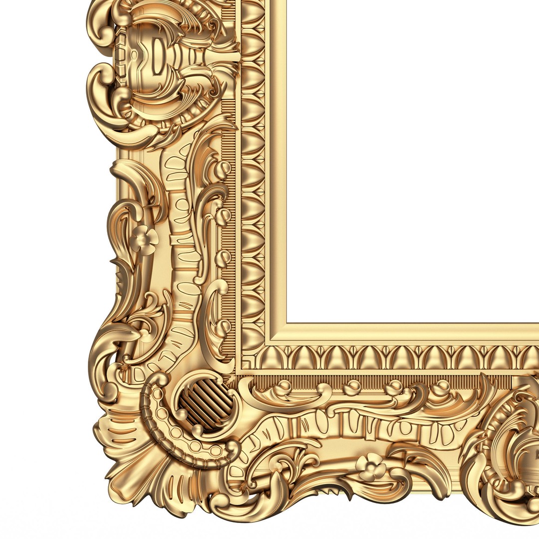 Classic Frame 3D Model – Low Poly Architectural Decoration, FBX, OBJ - View 39
