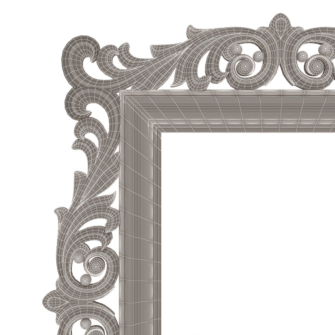 Classic Frame 3D Model – Low Poly Architectural Decoration, FBX, OBJ - View 42