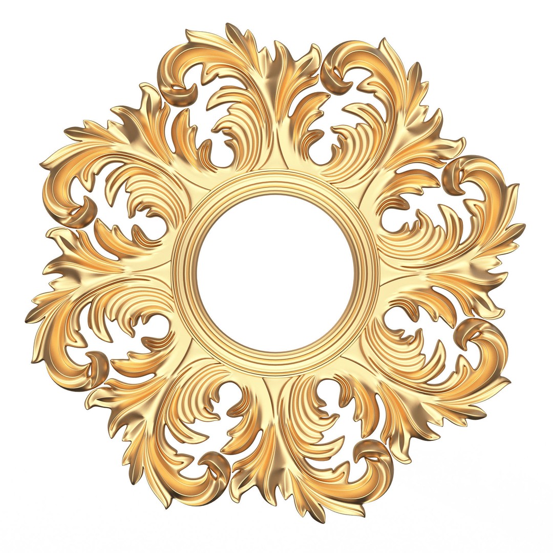 Classic Frame 3D Model – Low Poly Architectural Decoration, FBX, OBJ - View 45