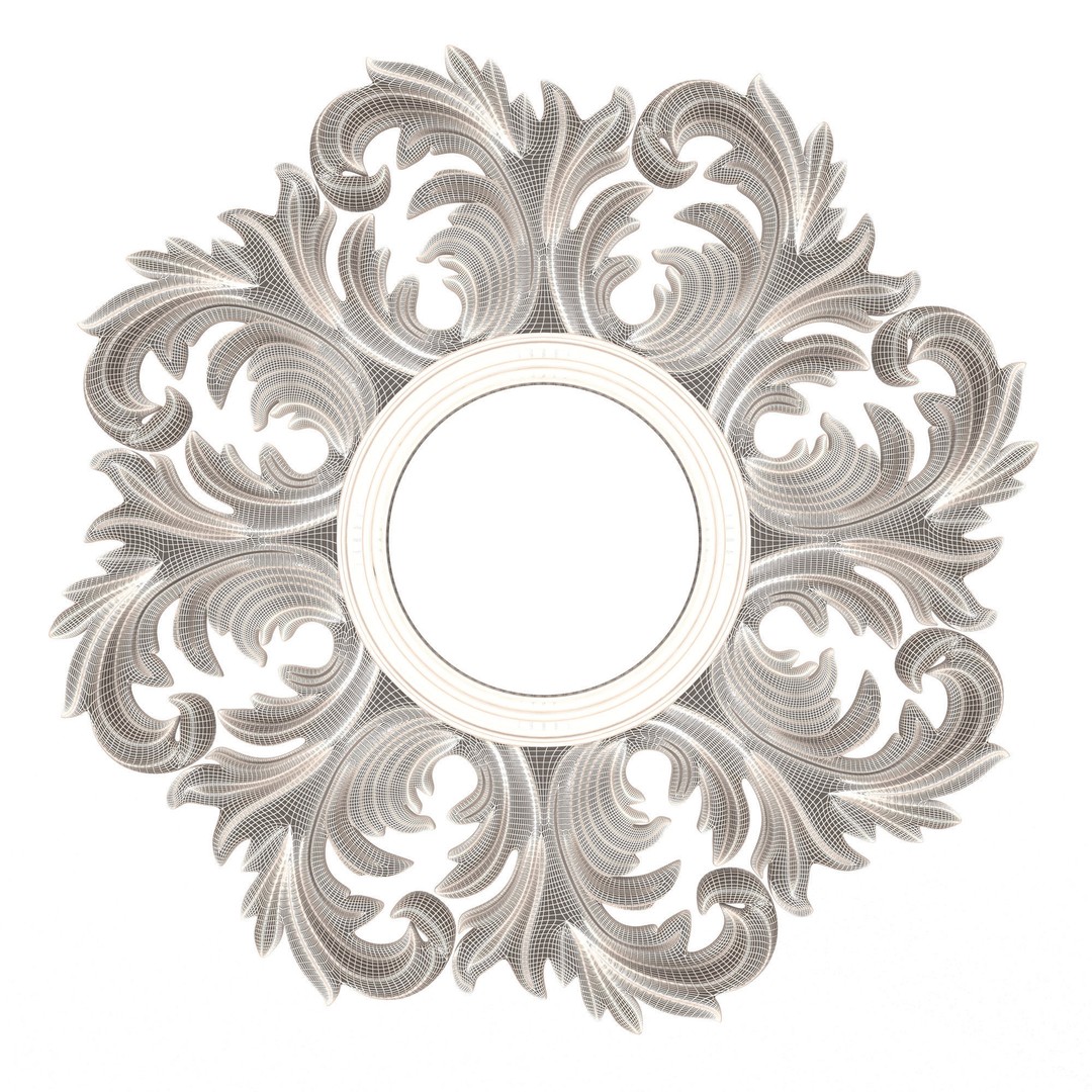 Classic Frame 3D Model – Low Poly Architectural Decoration, FBX, OBJ - View 46