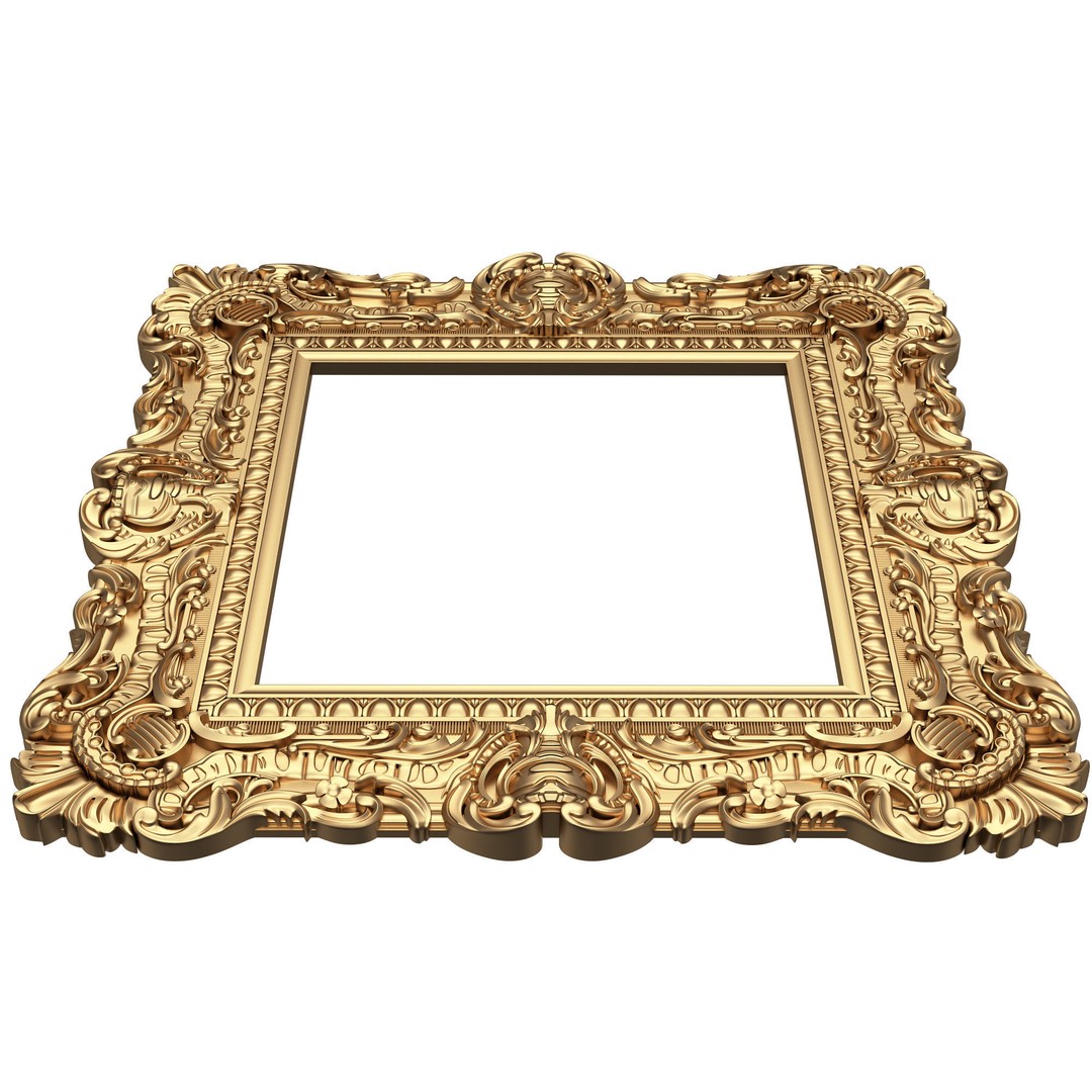 Classic Frame 3D Model – Low Poly Architectural Decoration, FBX, OBJ - View 5