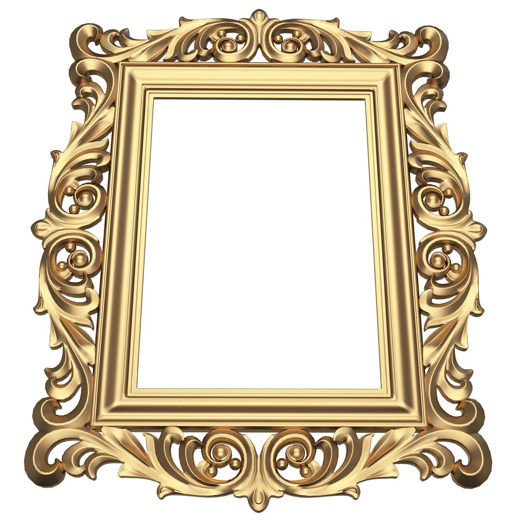 Classic Frame 3D Model – Low Poly Architectural Decoration, FBX, OBJ - View 6