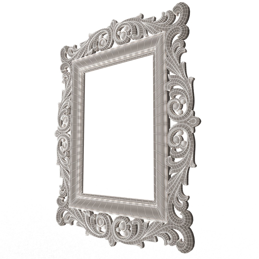 Classic Frame 3D Model – Low Poly Architectural Decoration, FBX, OBJ - View 7