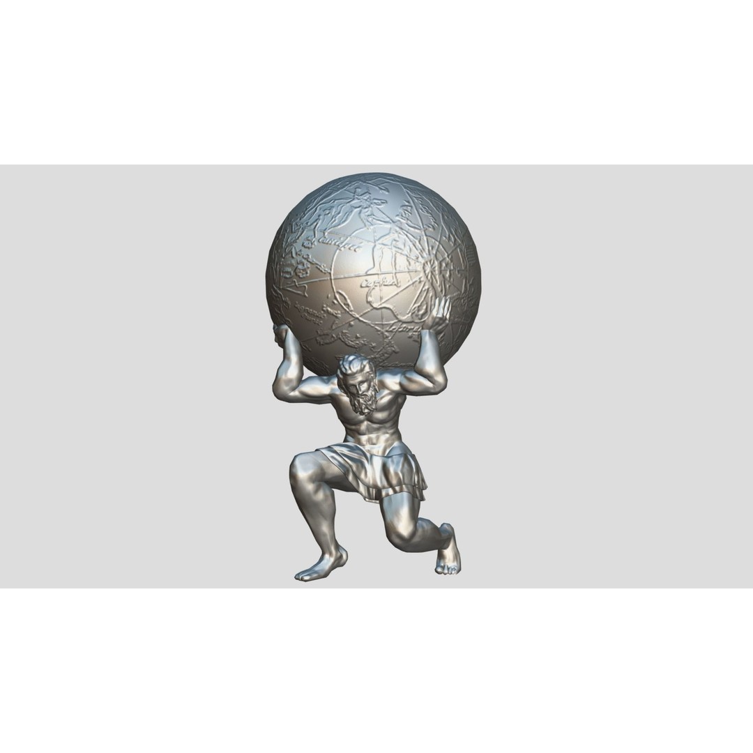 Atlas 3D Model – Low Poly Sculpture with PBR Textures, FBX