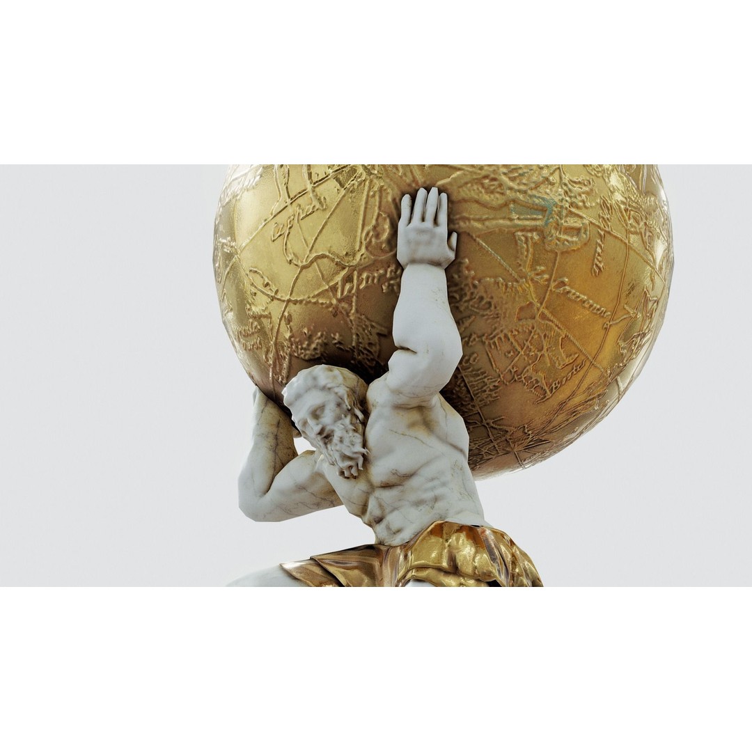 Atlas 3D Model – Low Poly Sculpture with PBR Textures, FBX - View 10