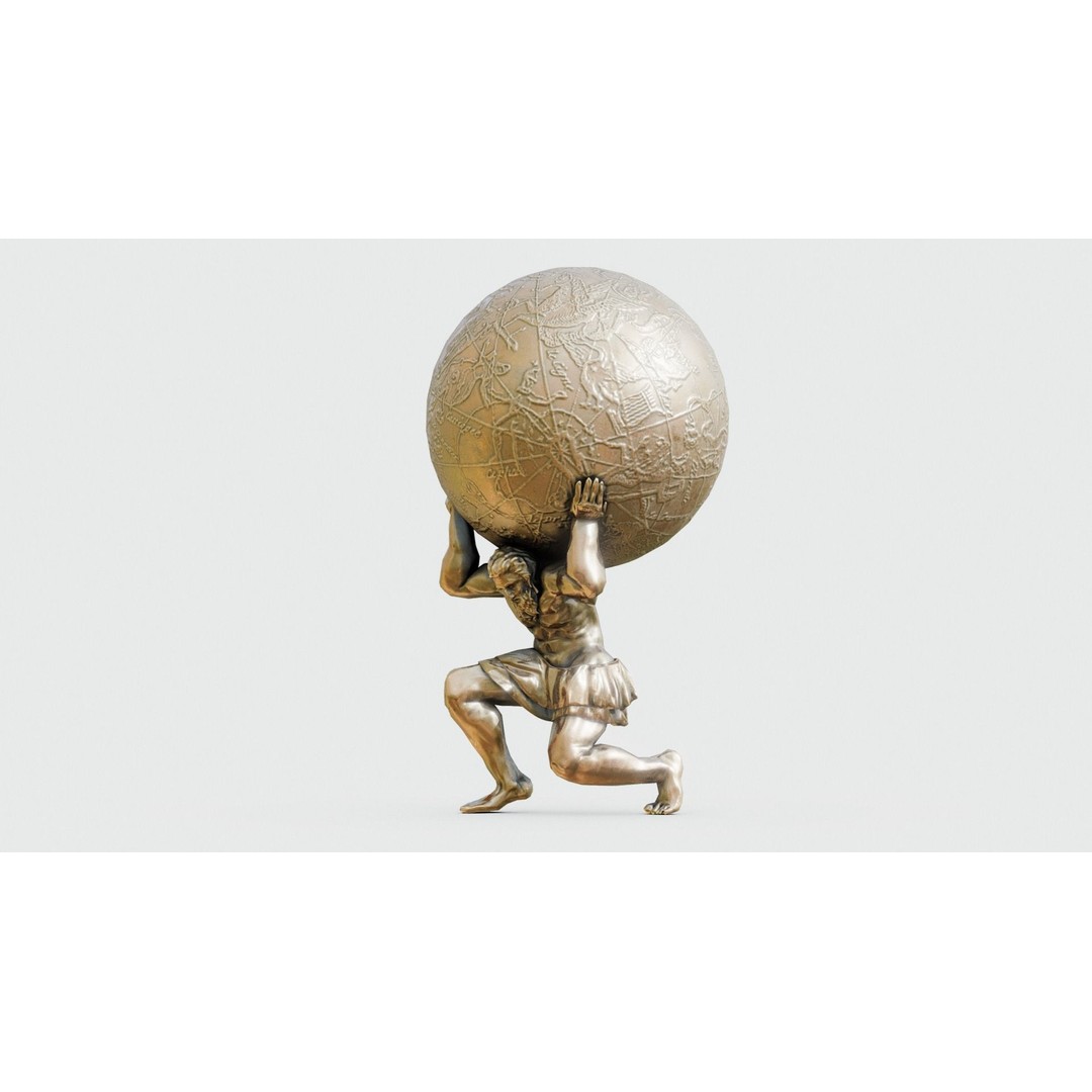 Atlas 3D Model – Low Poly Sculpture with PBR Textures, FBX - View 11