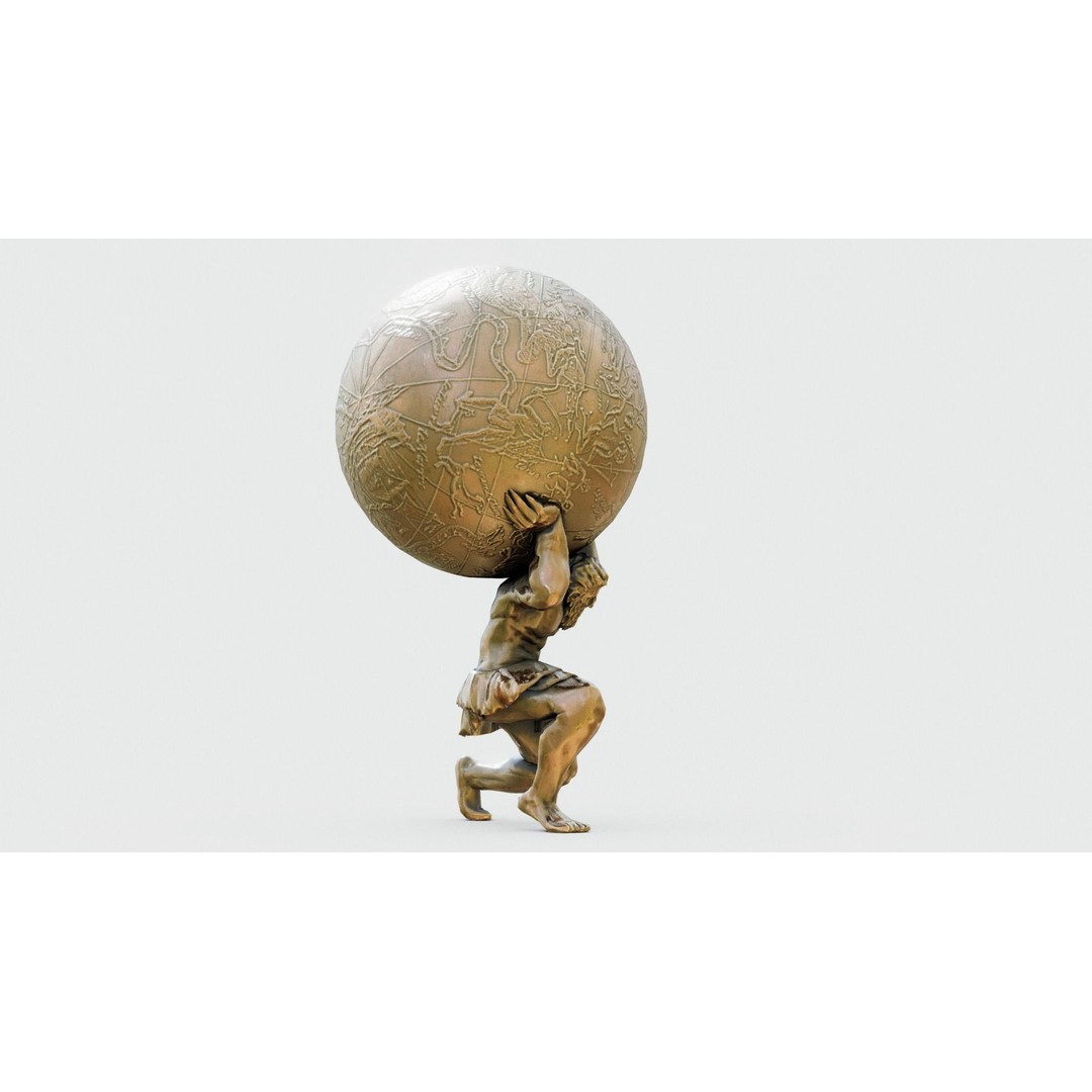 Atlas 3D Model – Low Poly Sculpture with PBR Textures, FBX - View 12