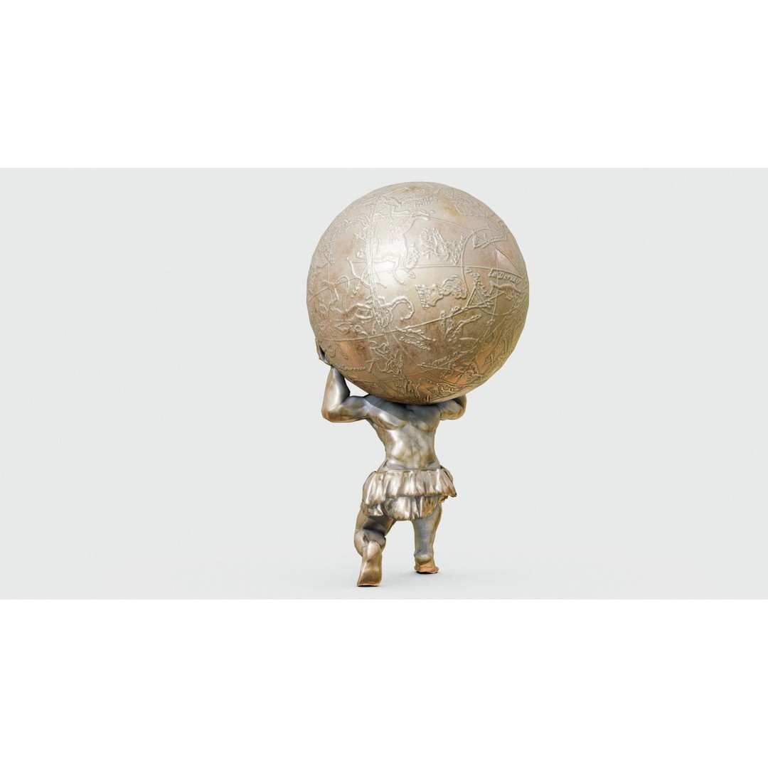 Atlas 3D Model – Low Poly Sculpture with PBR Textures, FBX - View 13