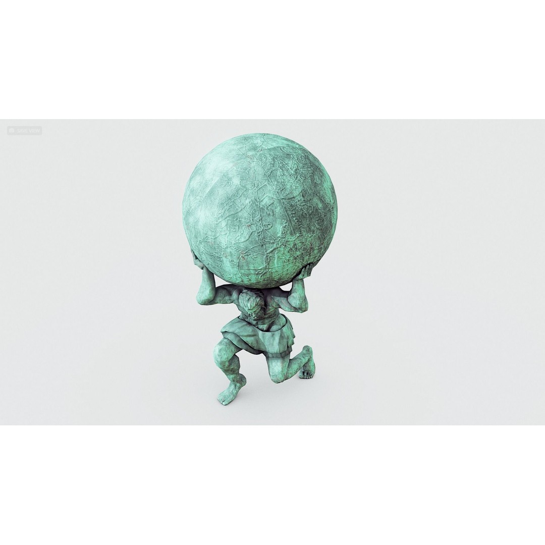 Atlas 3D Model – Low Poly Sculpture with PBR Textures, FBX - View 14