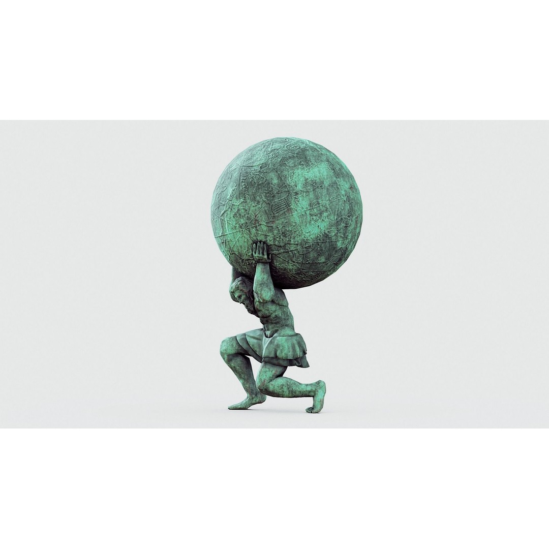 Atlas 3D Model – Low Poly Sculpture with PBR Textures, FBX - View 15