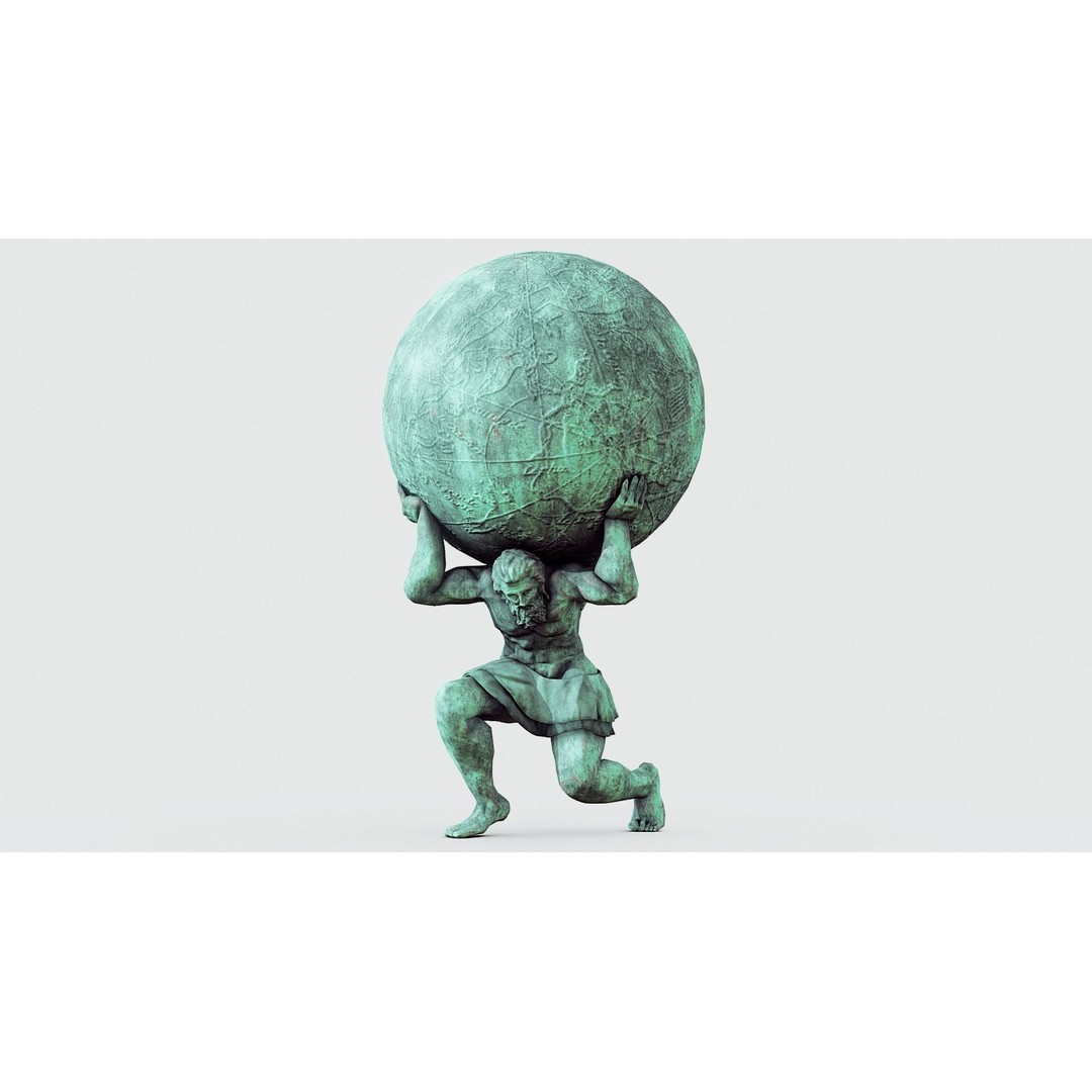 Atlas 3D Model – Low Poly Sculpture with PBR Textures, FBX - View 16