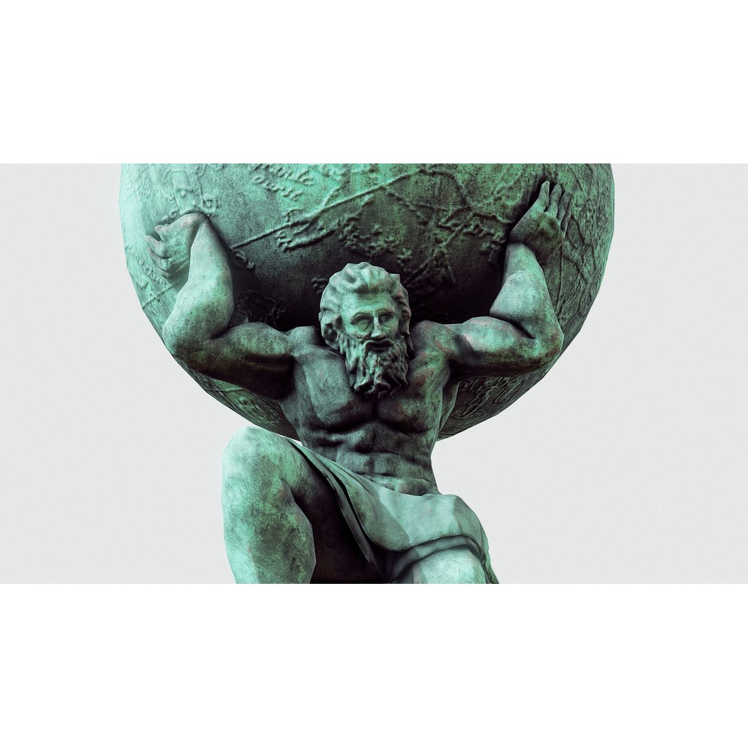 Atlas 3D Model – Low Poly Sculpture with PBR Textures, FBX - View 17