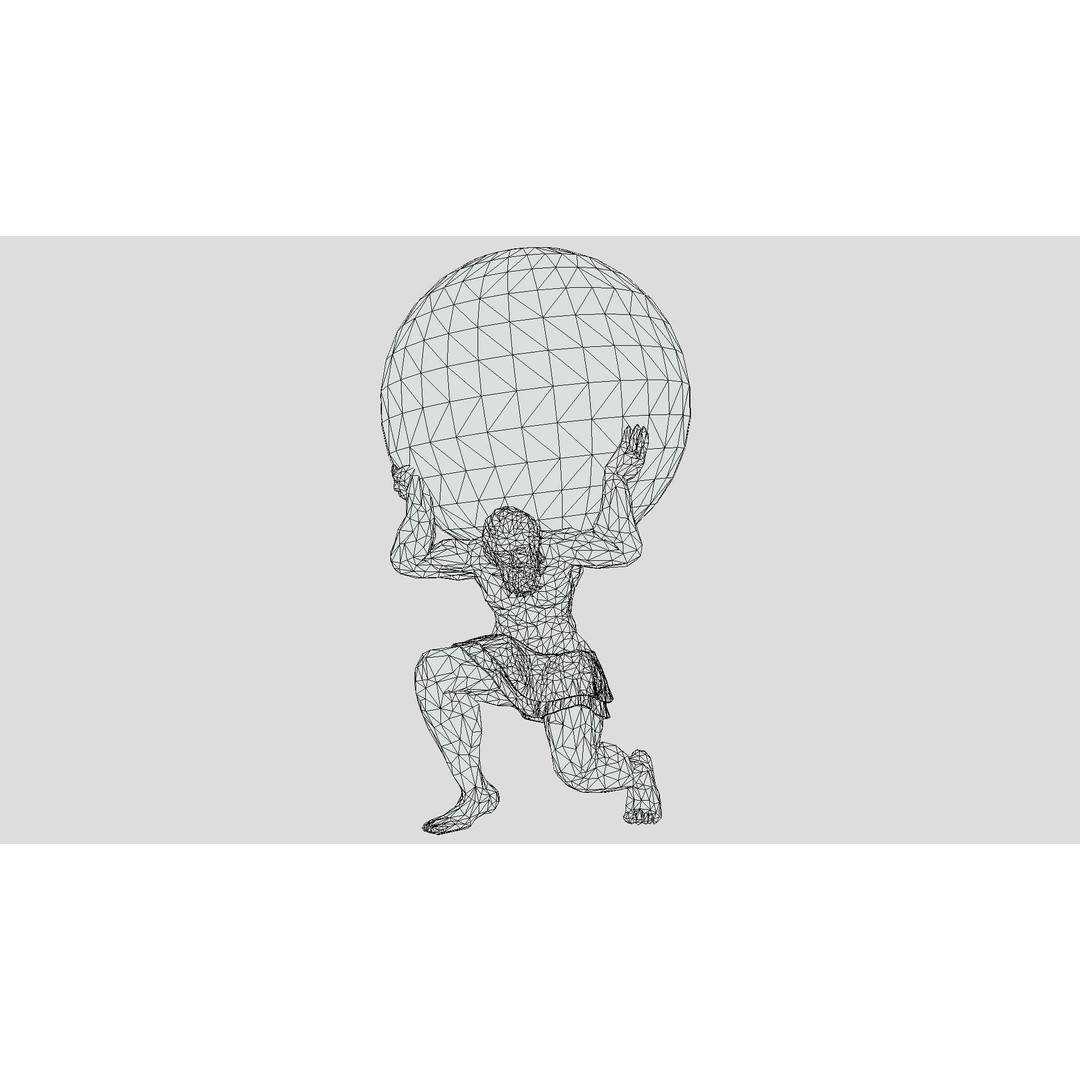 Atlas 3D Model – Low Poly Sculpture with PBR Textures, FBX - View 18