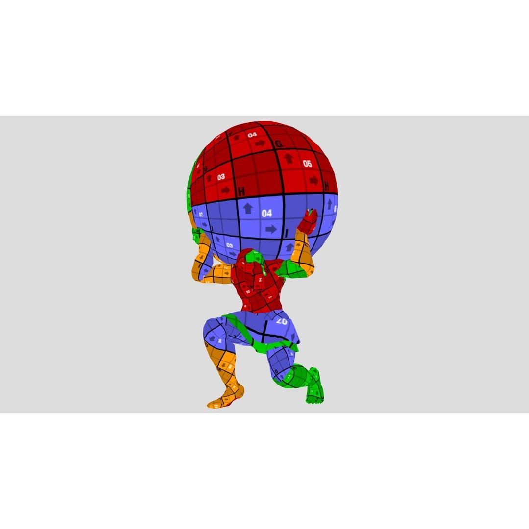 Atlas 3D Model – Low Poly Sculpture with PBR Textures, FBX - View 19