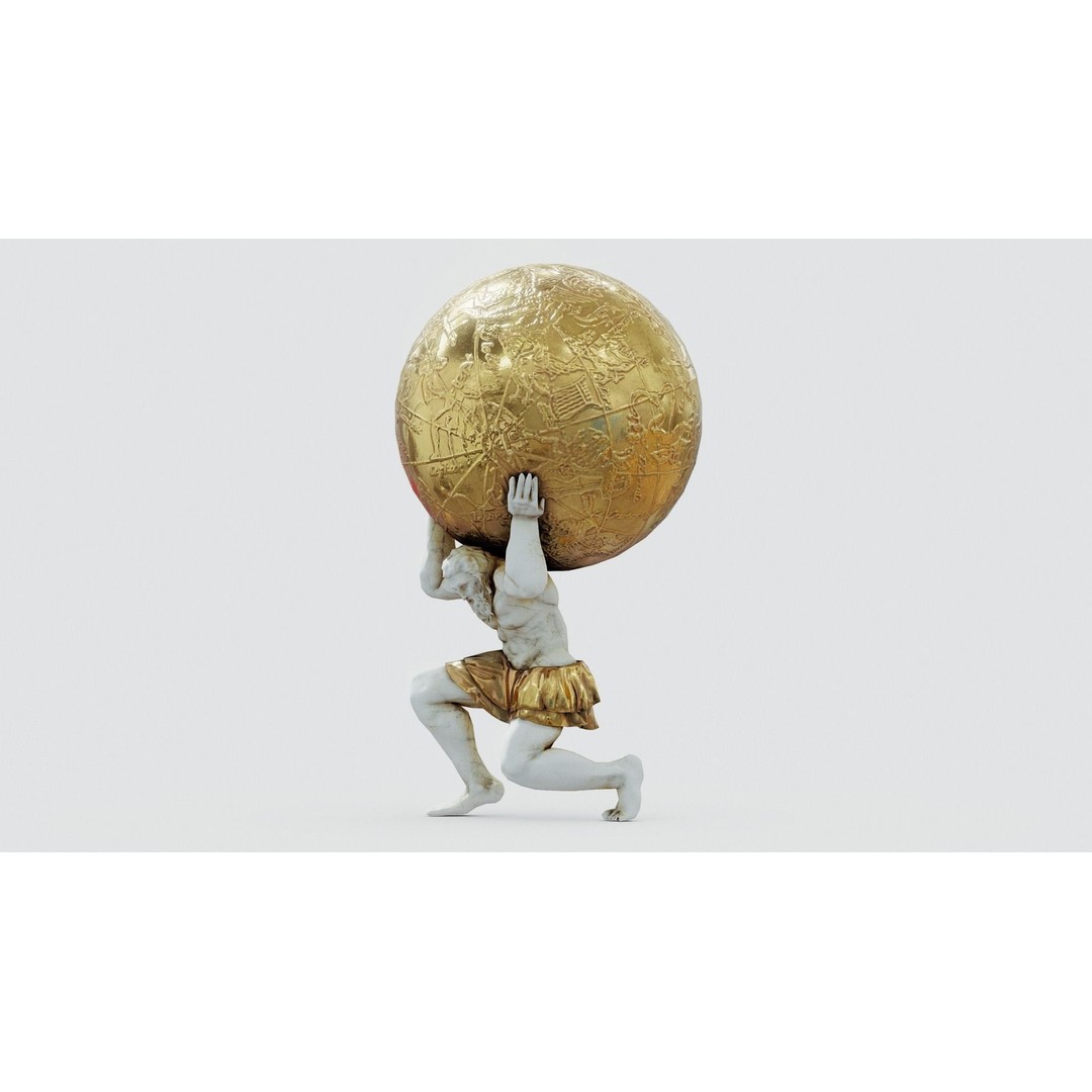 Atlas 3D Model – Low Poly Sculpture with PBR Textures, FBX - View 8