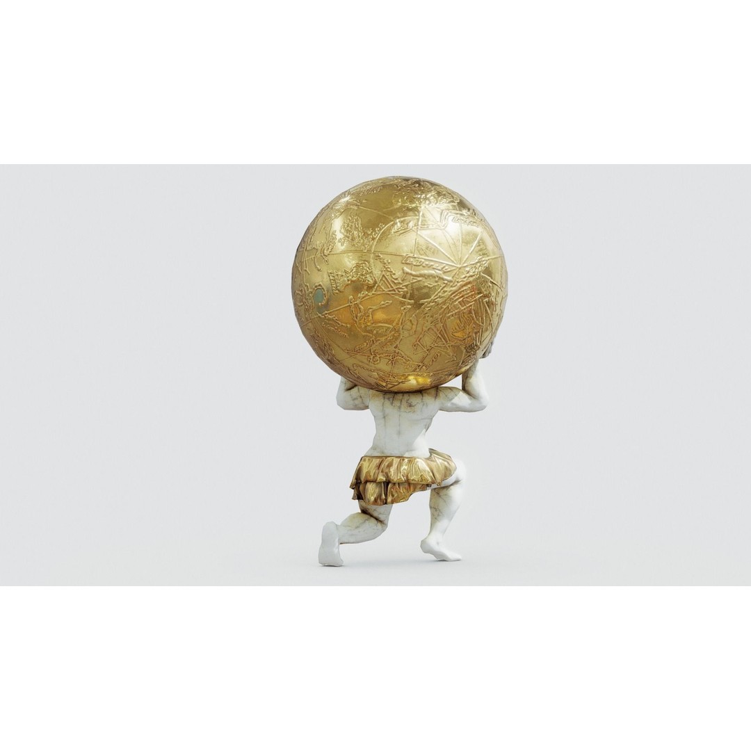 Atlas 3D Model – Low Poly Sculpture with PBR Textures, FBX - View 9