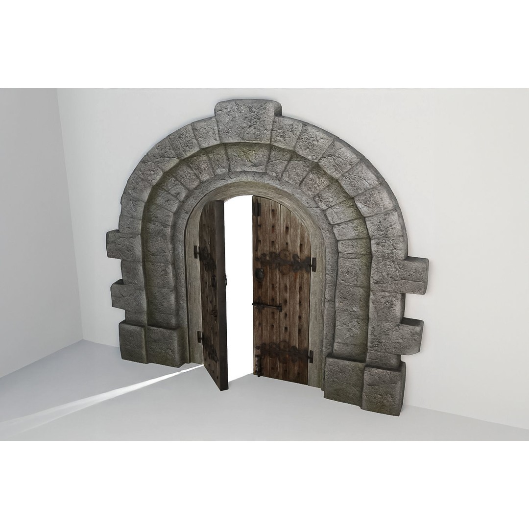 Medieval Doors 3D Model – Low Poly Game-Ready Door Asset Pack, FBX - View 5