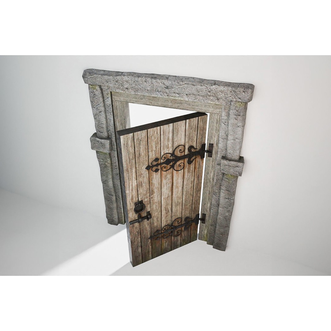 Medieval Doors 3D Model – Low Poly Game-Ready Door Asset Pack, FBX - View 6