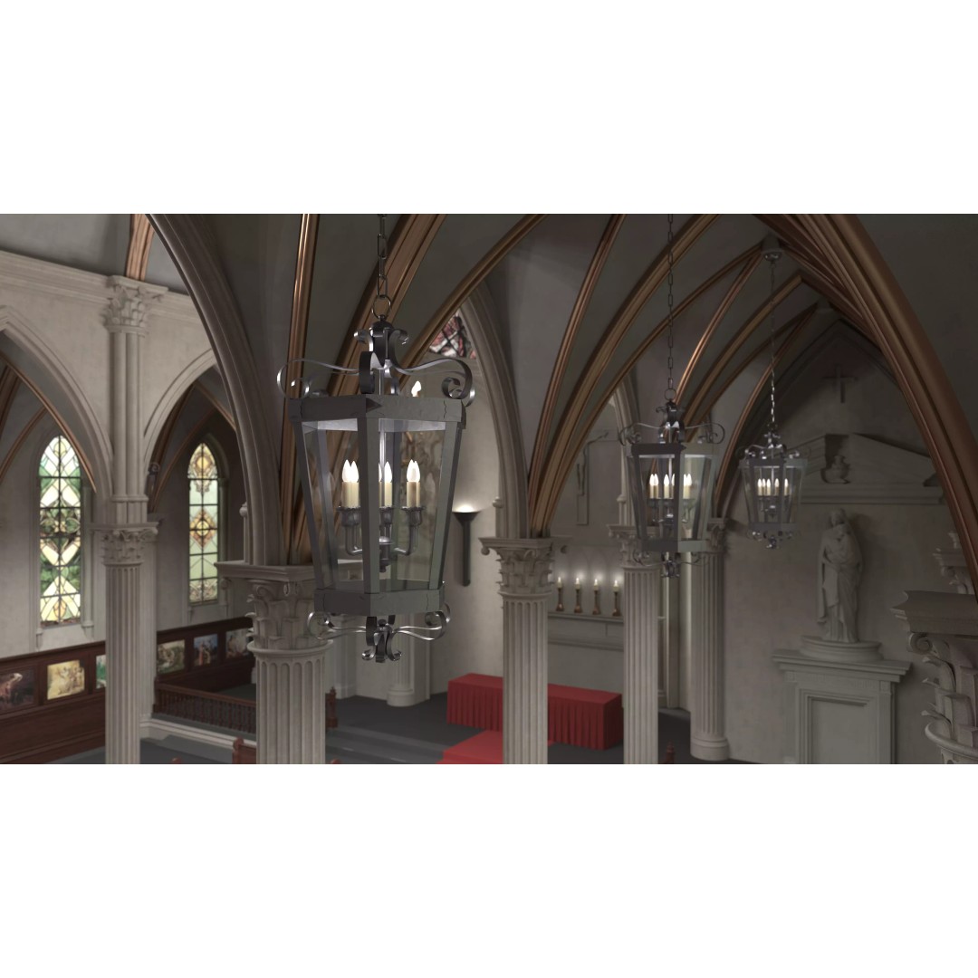 Catholic Church 3D Model – Neo-Gothic Architecture, FBX, PBR - View 10