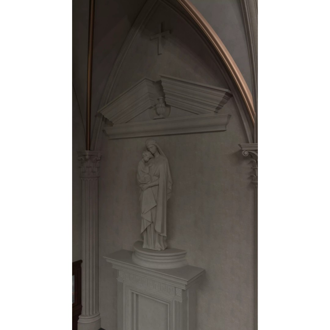 Catholic Church 3D Model – Neo-Gothic Architecture, FBX, PBR - View 7