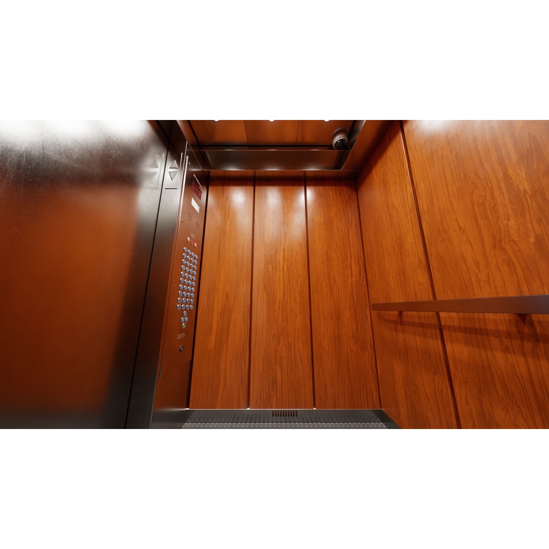 Elevator Cab Interior 3D Model – Low Poly PBR Game Asset, FBX - View 11
