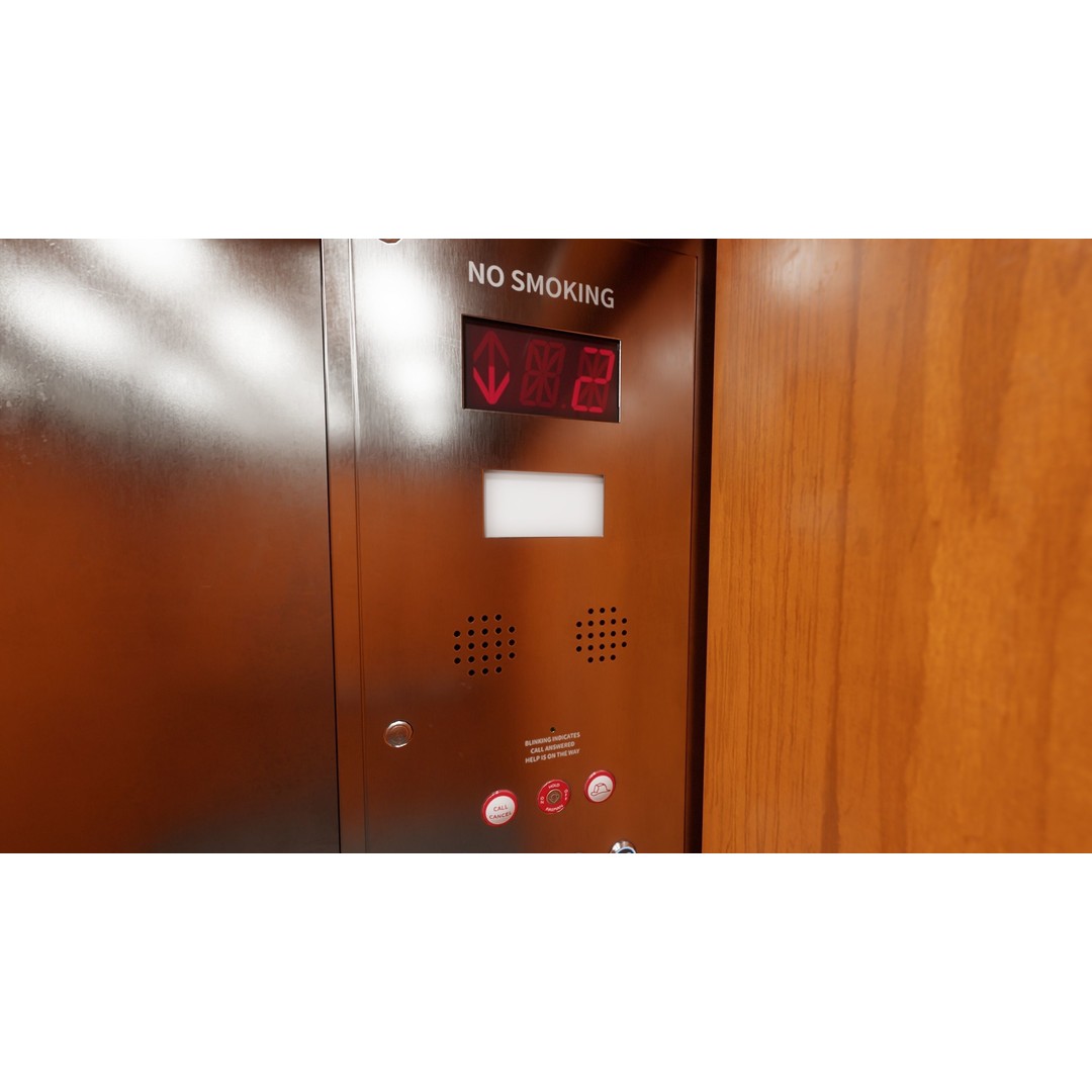 Elevator Cab Interior 3D Model – Low Poly PBR Game Asset, FBX - View 13