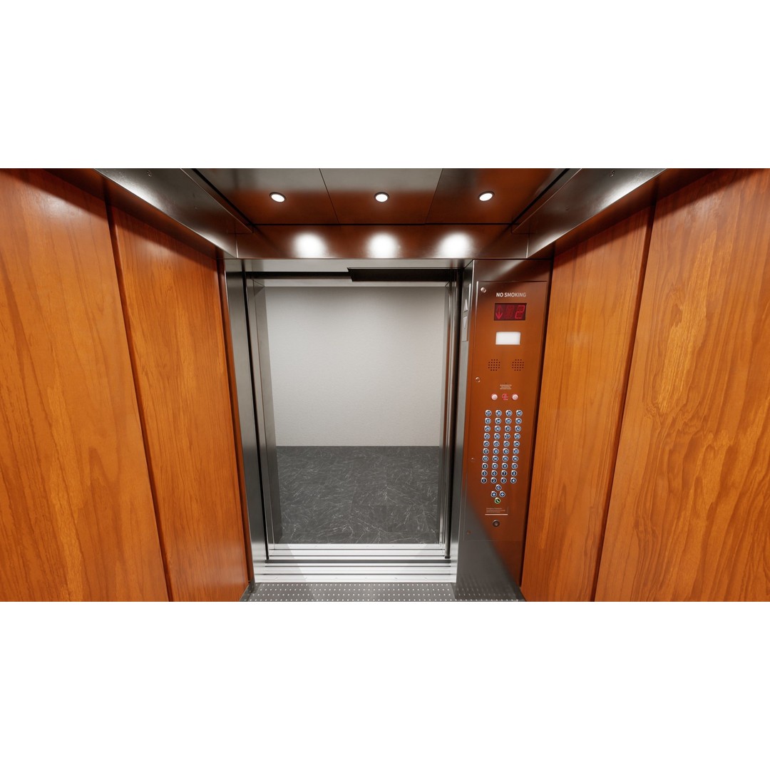 Elevator Cab Interior 3D Model – Low Poly PBR Game Asset, FBX - View 15
