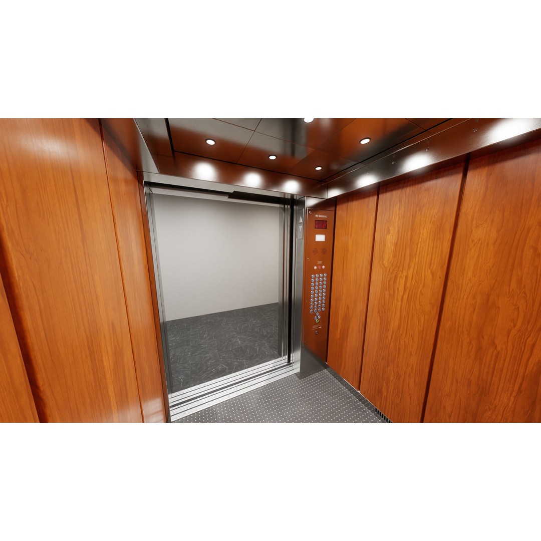 Elevator Cab Interior 3D Model – Low Poly PBR Game Asset, FBX - View 18