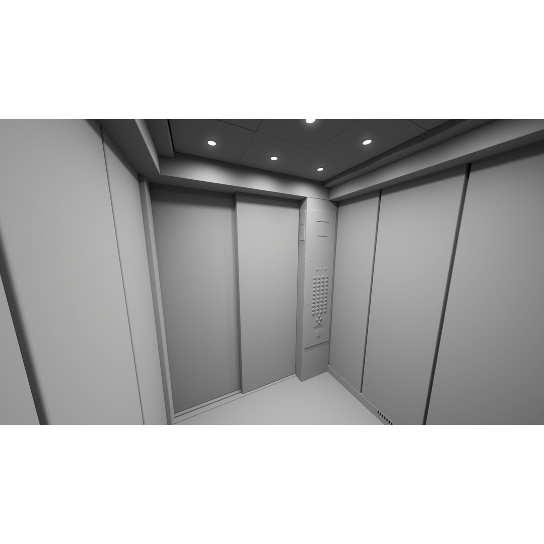 Elevator Cab Interior 3D Model – Low Poly PBR Game Asset, FBX - View 24