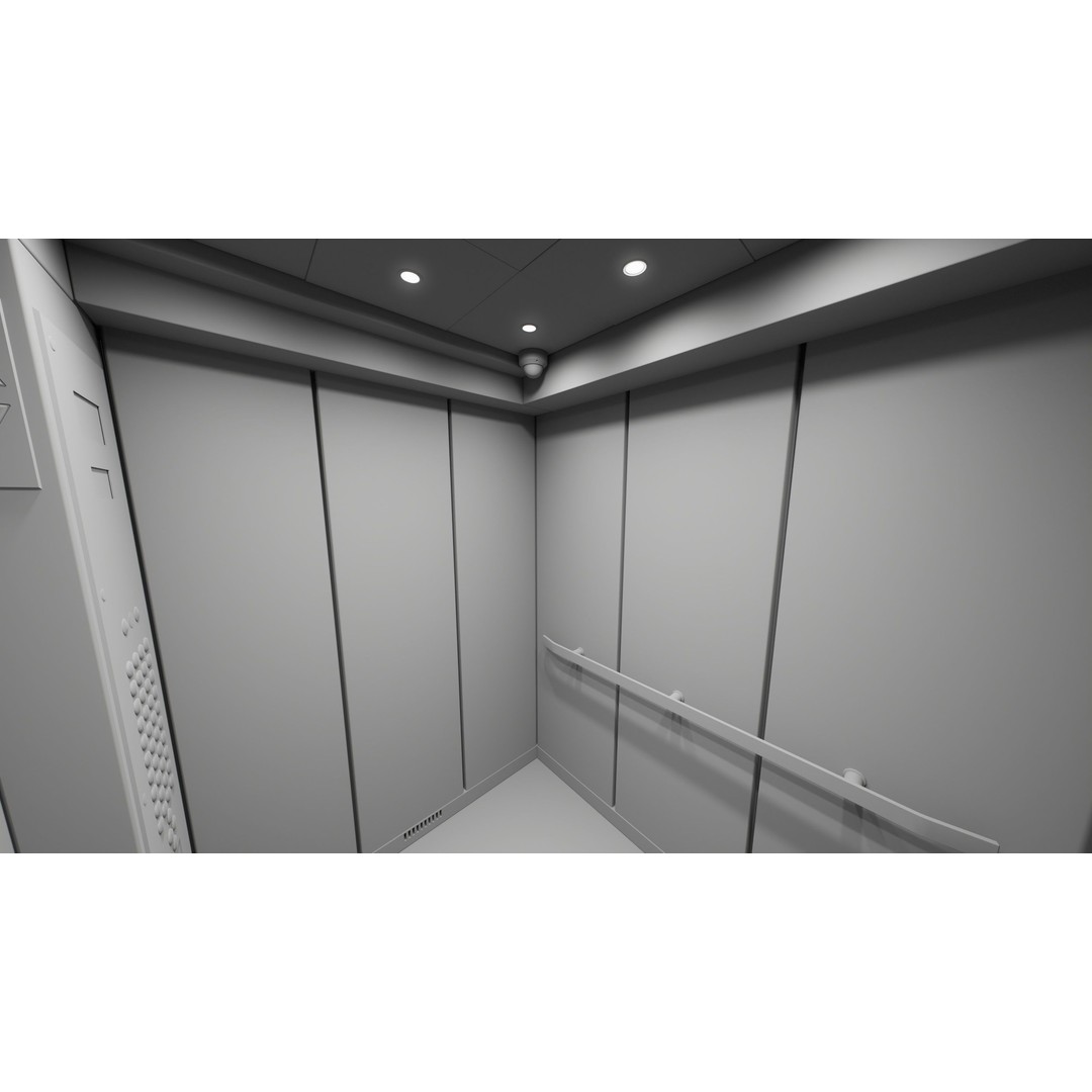 Elevator Cab Interior 3D Model – Low Poly PBR Game Asset, FBX - View 25