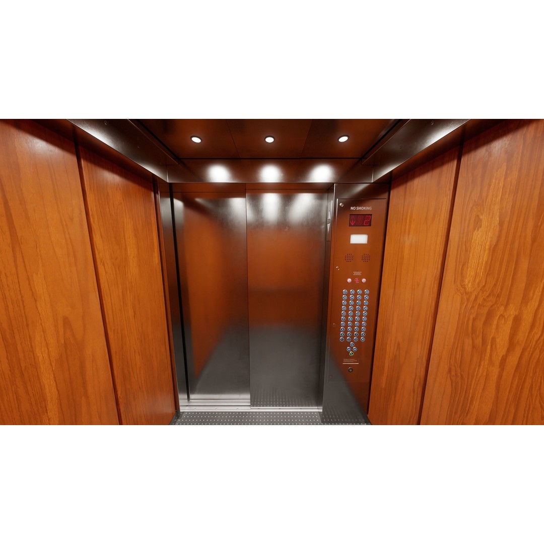 Elevator Cab Interior 3D Model – Low Poly PBR Game Asset, FBX - View 4
