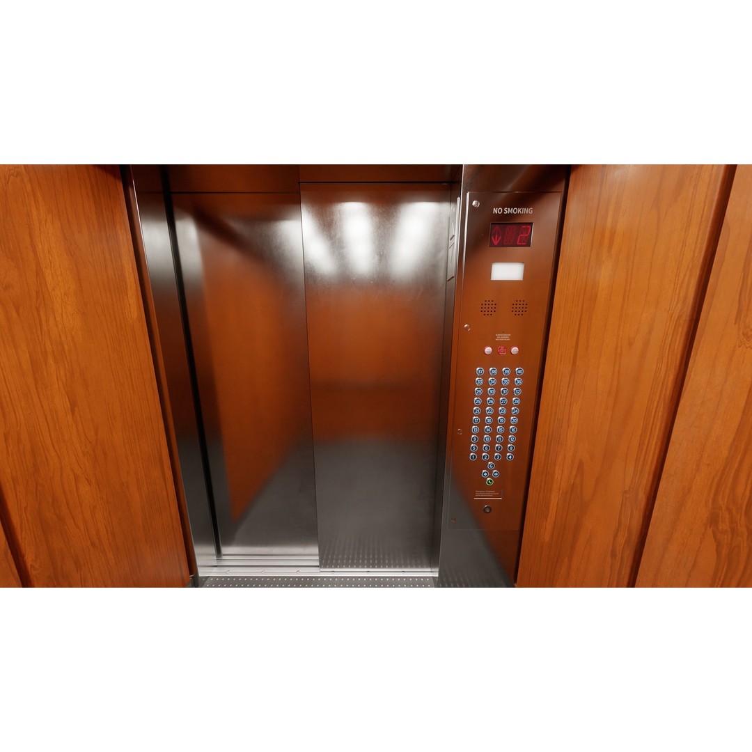 Elevator Cab Interior 3D Model – Low Poly PBR Game Asset, FBX - View 7